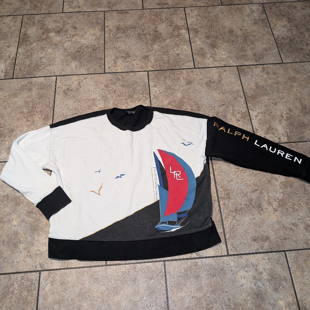 Ralph Lauren Black Label Ladies Lg Crop Lightweight Pullover
